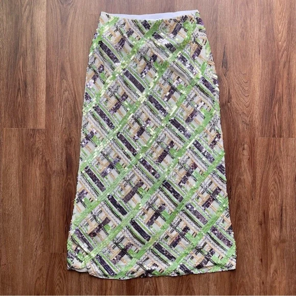 NWOT VERONICA BEARD Brent EMBELLISHED sequin midi skirt mermaid 2 - Picture 13 of 17